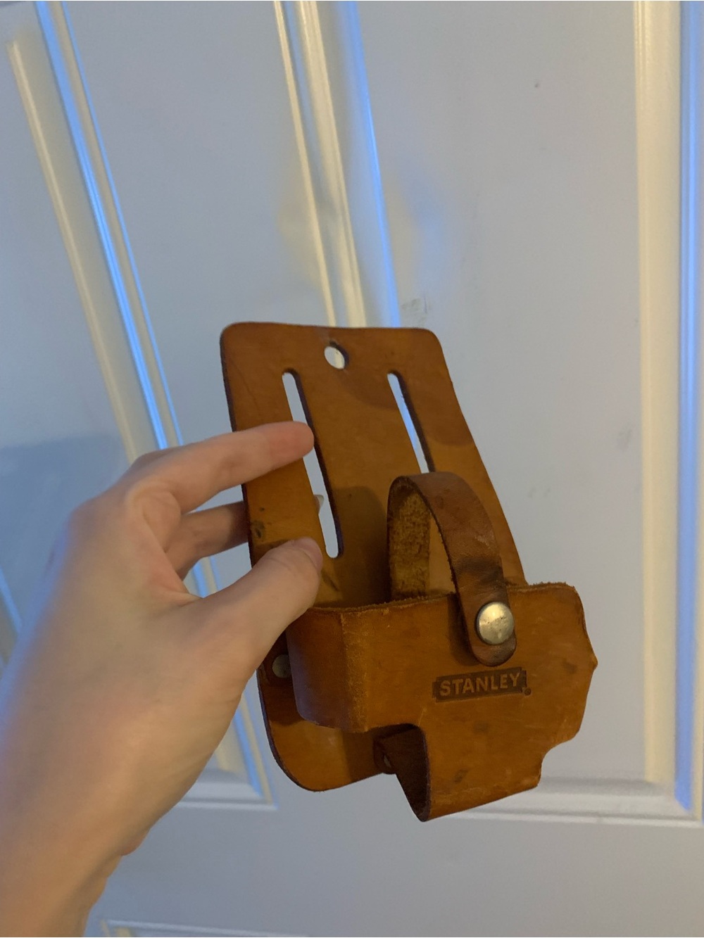 Stanley Tape Measure Holster Cowhide Leather Tape Measure Holder for Belt